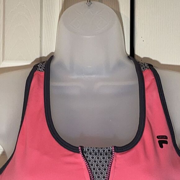 Fila Hot Pink Sports Bra Half Zipper Front Medium - Picture 2 of 13